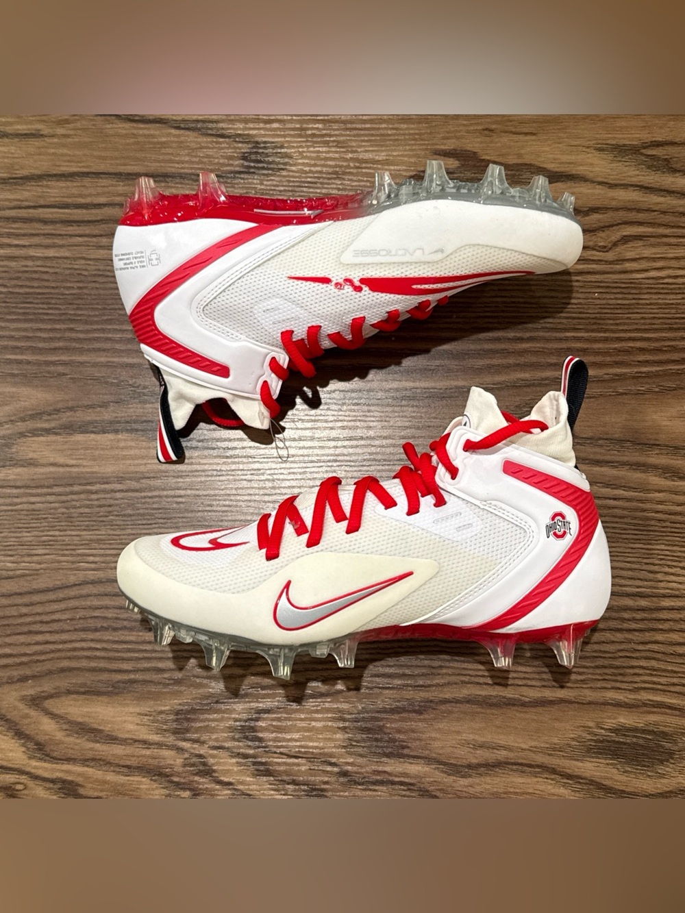 Men’s Size 6.5 Nike Ohio State Alpha Huarache 8 Elite Lacrosse Cleats White NWD